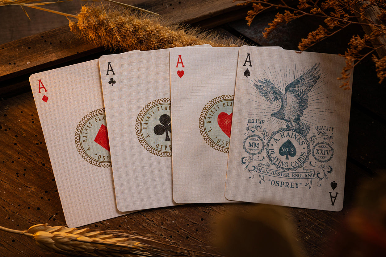 TWO DECK COLLECTORS SET IN VINTAGE TOBACCO TIN - OSPREY & GOSHAWK PLAYING CARDS