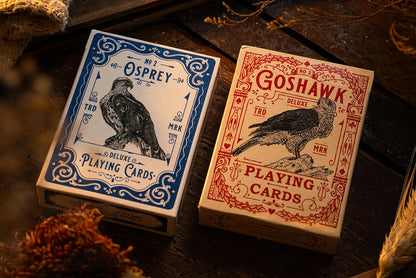 TWO DECK COLLECTORS SET IN VINTAGE TOBACCO TIN - OSPREY & GOSHAWK PLAYING CARDS